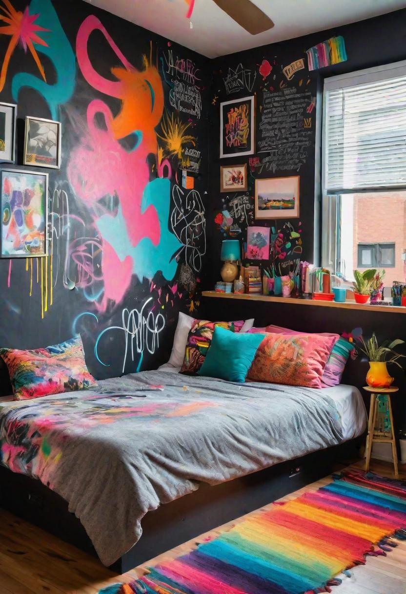27 Awesome Teen Boy Bedroom Ideas Every Teenager Will Love! 8 5. Graffiti Art DIY Bedroom Decor-0