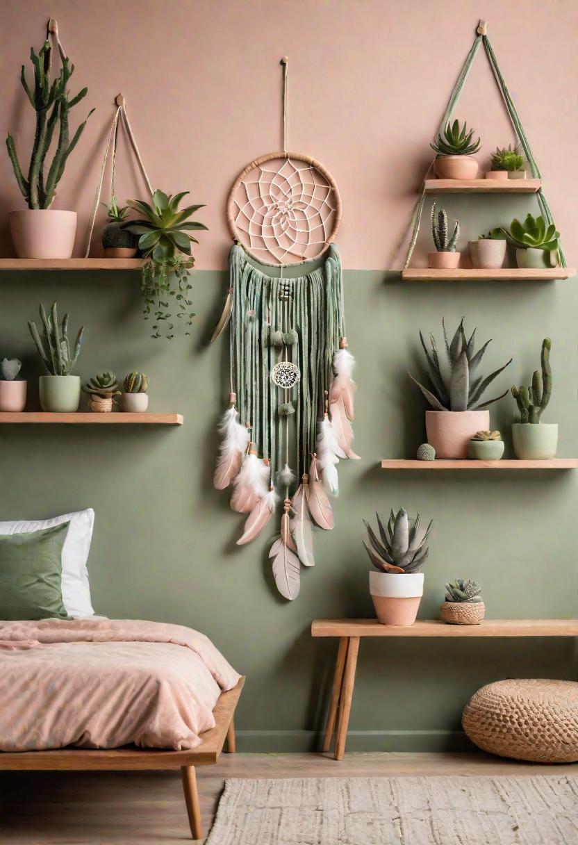 30 Chic Sage Green and Blush Bedroom Ideas 3 1. Green & Blush Wall Decor-0