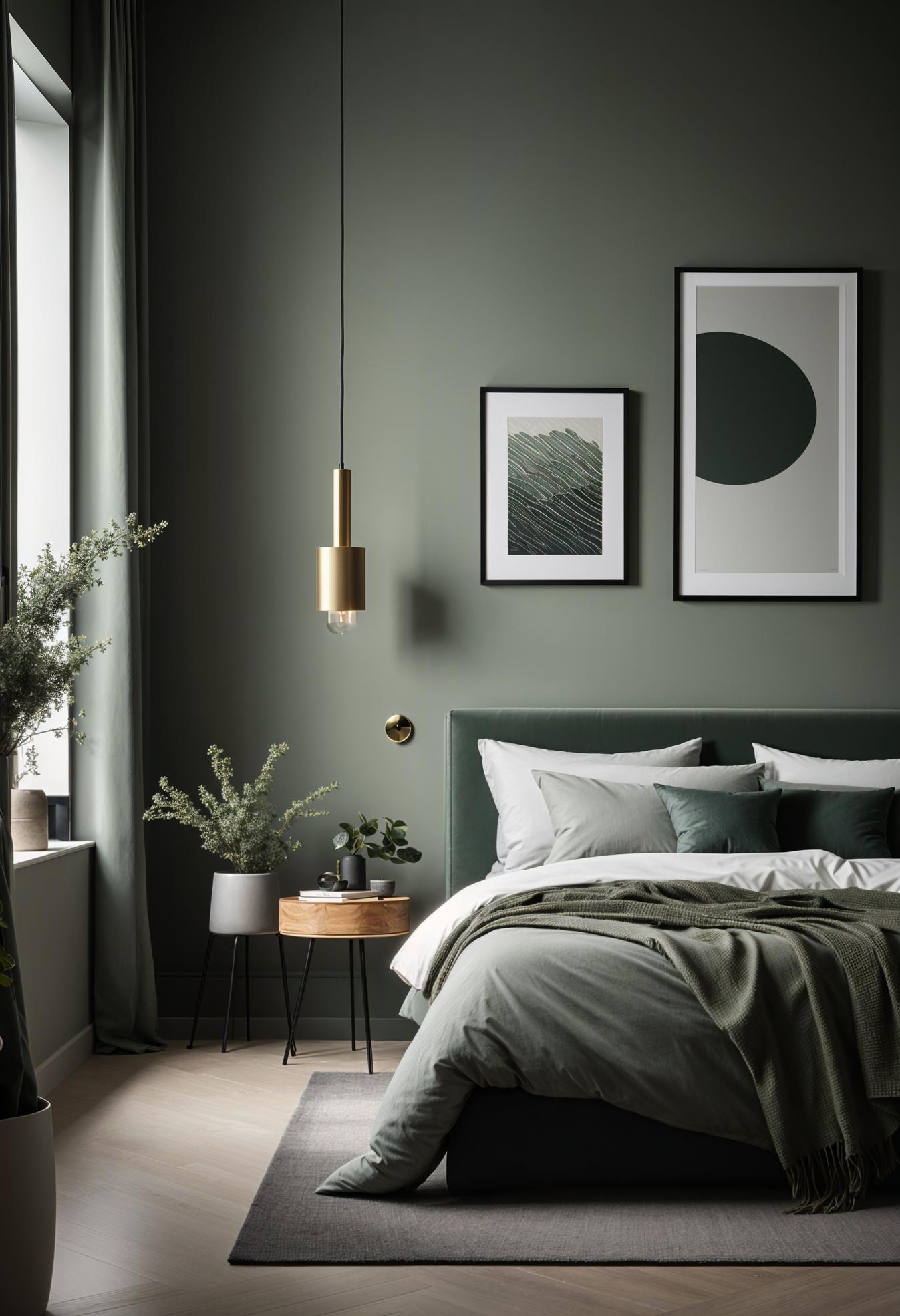 29 Sage Green and Grey Bedroom Ideas: Chic Decor 3 1. Green-Grey Bedroom Wall Textures-0
