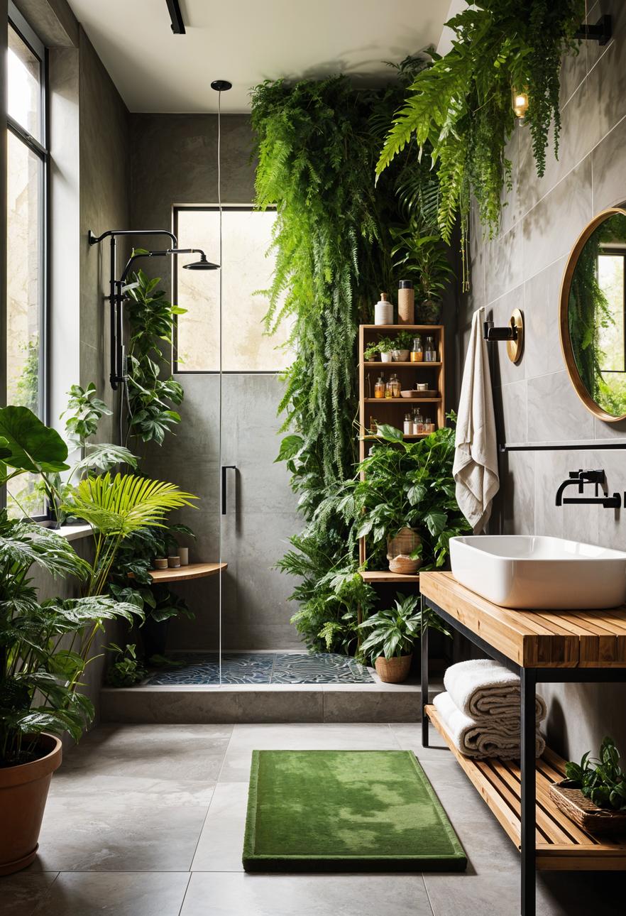 29 Breathtaking Bathroom Decor Ideas to Revamp Your Space 17 6. Green Oasis Shower Space-1