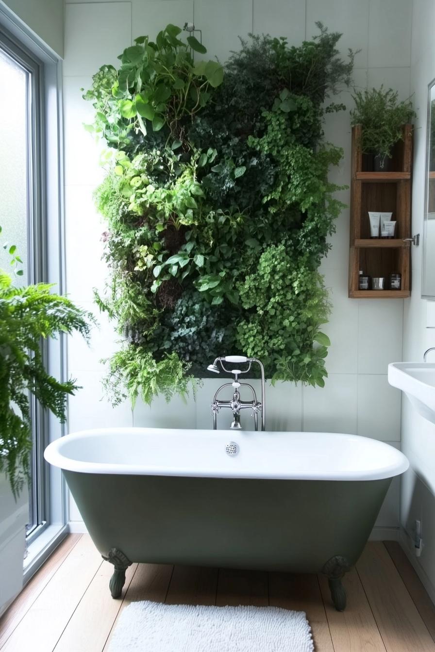 25 Genius tiny bathroom ideas for your makeover 4 1. Green oasis: vertical bathroom garden-1