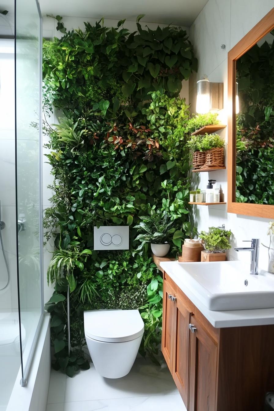 25 Genius tiny bathroom ideas for your makeover 5 1. Green oasis: vertical bathroom garden-2