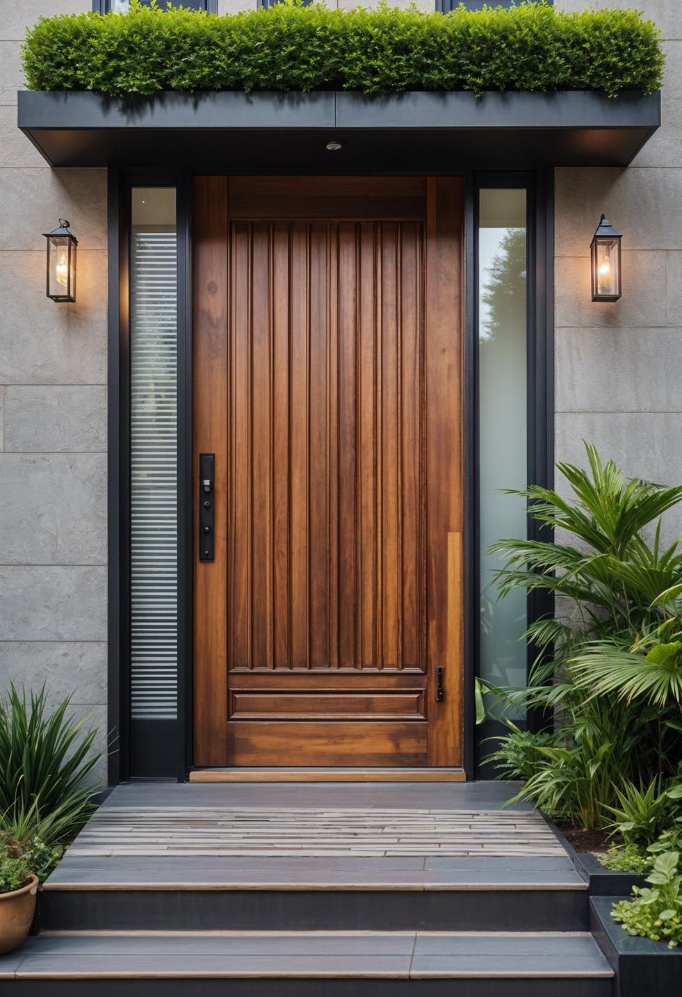 29 Stunning Wooden Door Designs for Main Entrances 41 18. Green Upcycled Wooden Door Designs-1