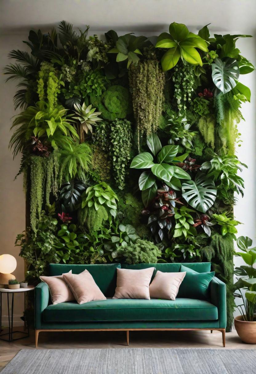 29 Kreativ über den Couch Decor -Ideen, um Ihr Wohnzimmer zu verändern 20 18. Grüne vertikale Gartenwanddekor-0