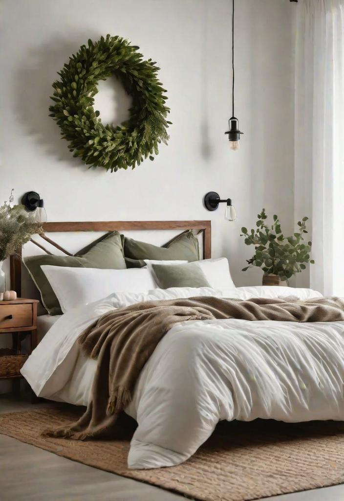 38 Genius Farmhouse Bedroom Ideas 11 9. Greenery Above Farmhouse Bed-0