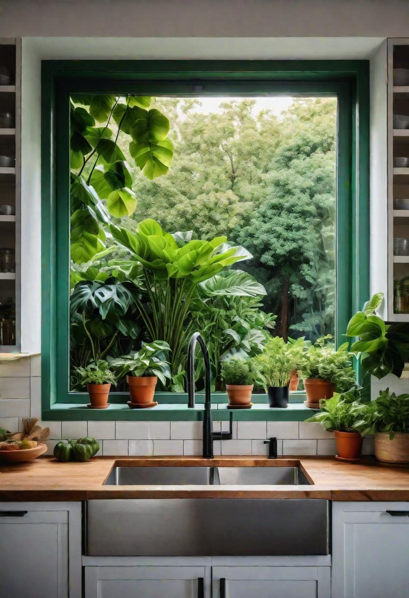 43 Aesthetic Kitchen Ideas to Transform Your Space 44 37. Greenery-Adorned Kitchen Windows-0