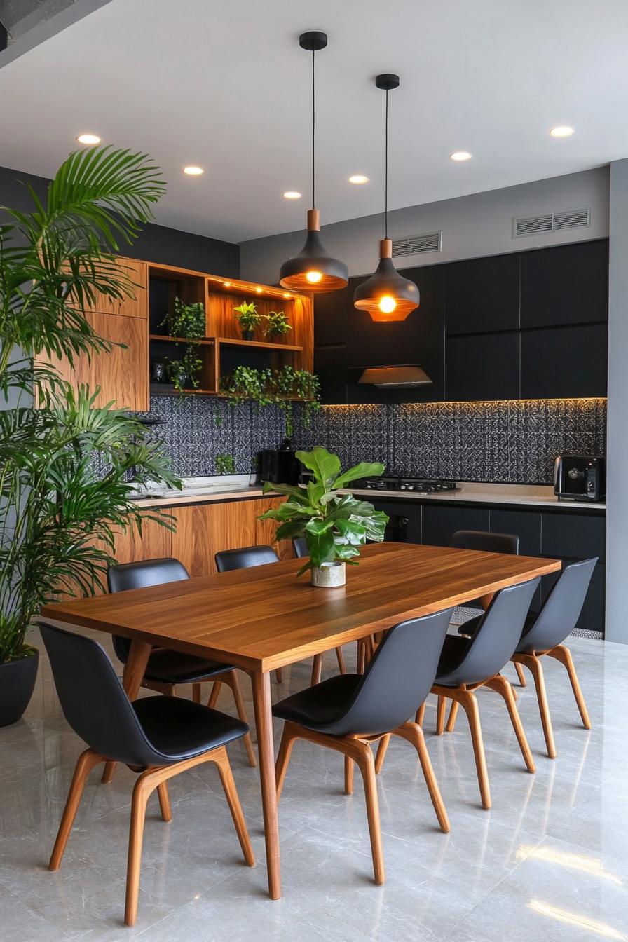 23 breathtaking modern dining tables from the middle of the century, which they worship 28 11. Green in modern dining area-0