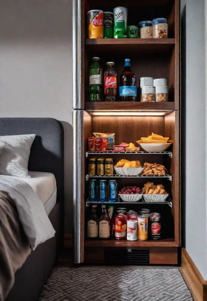 30 gemütliche und inspirierende Gästeschlafzimmer Ideen 6 4. Gästezimmer Mini-Kühlschrank-0