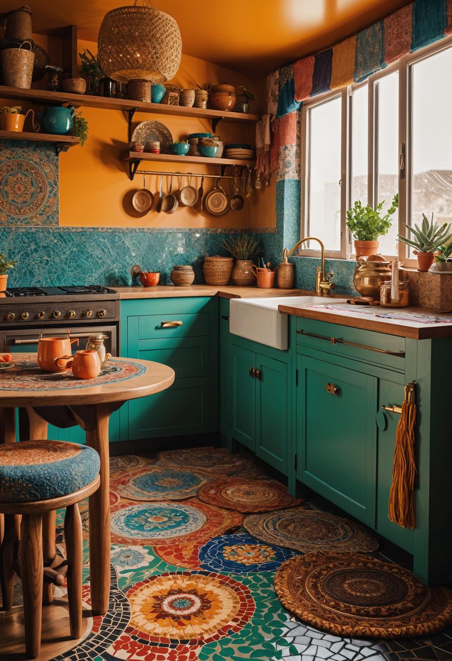 27 Stunning Boho Kitchen Designs That Will Inspire You 17 10. Gypsy Kitchen Vibes-1