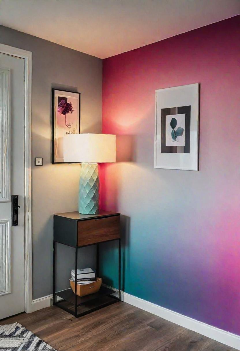 39 Chic Small Entrance Hall Ideas: Creative Solutions for Welcoming Spaces 15 12. Hall Ombre Wall Art Tutorial-0
