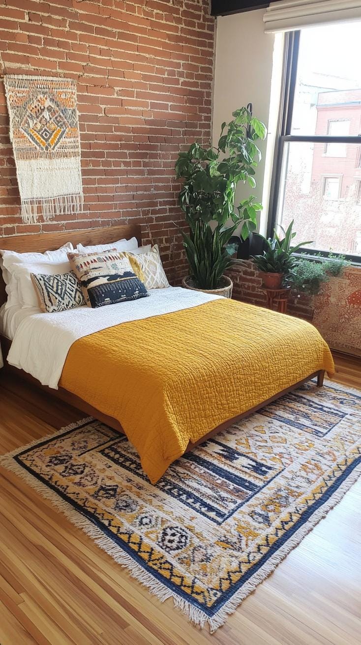 20 beautiful Boho bedroom for teenagers: ideas for 2025 52 17. Hand -plugged carpets: cover the floor with hand layers or kilim carpets for a rich cultural feeling.