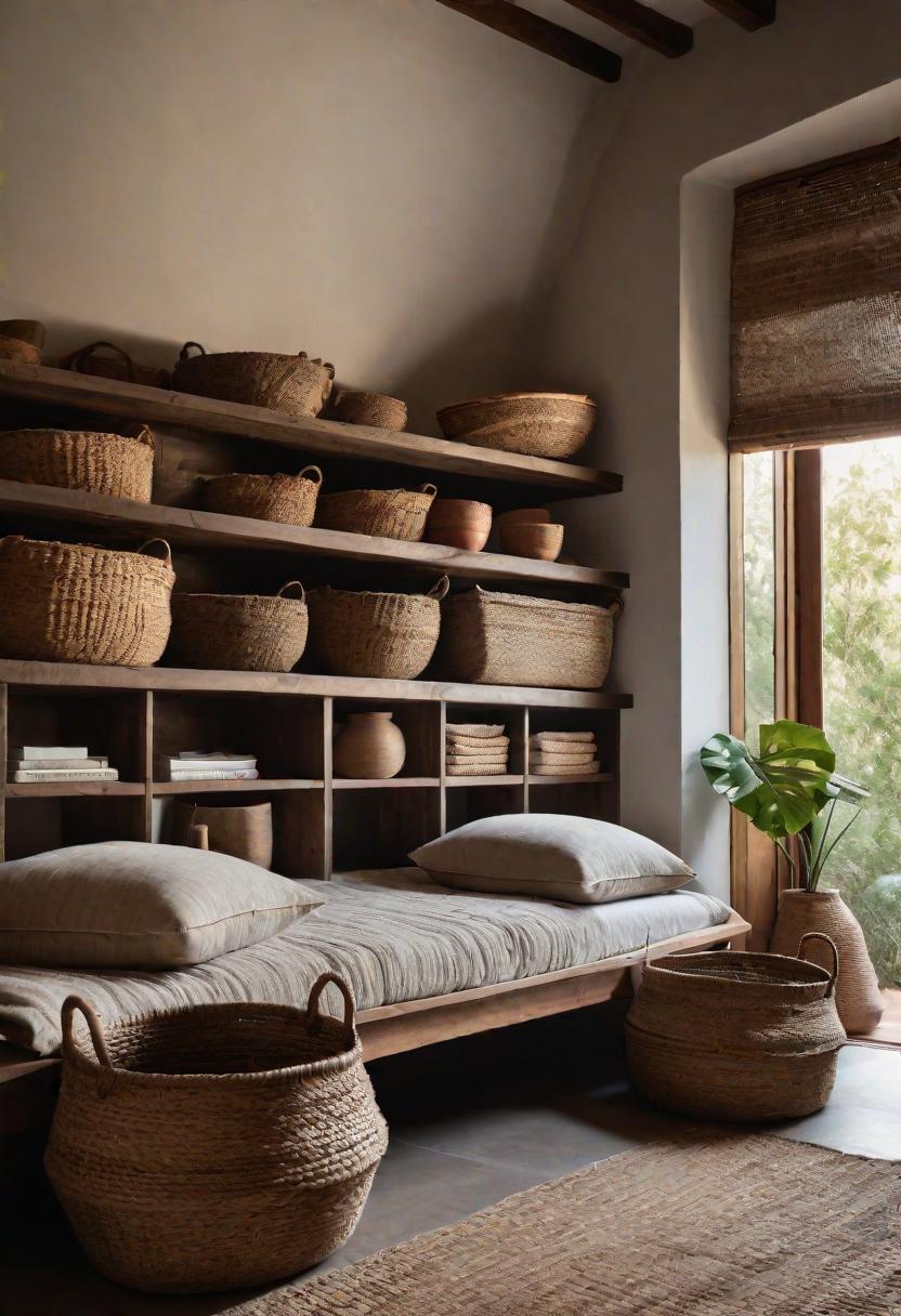 36 Earthy Bedroom Ideas for a Serene Space 52 29. Handwoven Storage Baskets-0