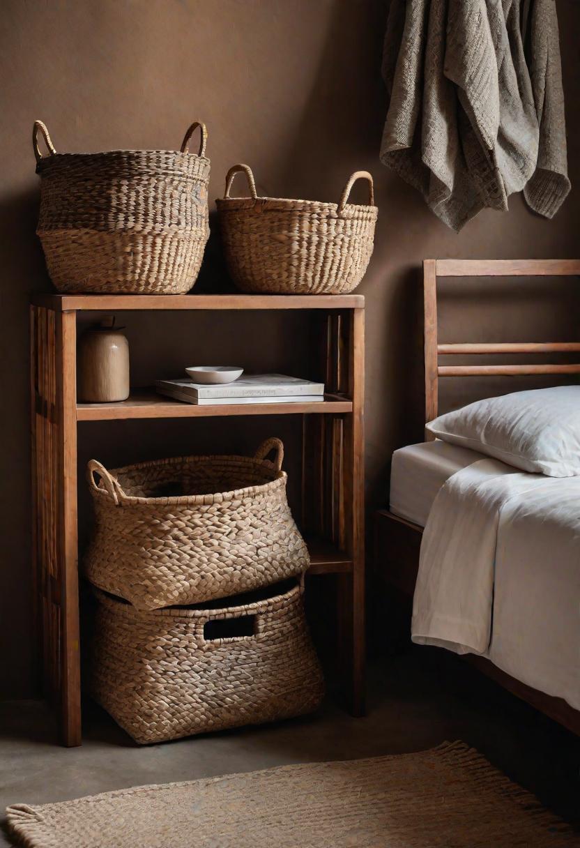 36 Earthy Bedroom Ideas for a Serene Space 53 29. Handwoven Storage Baskets-1
