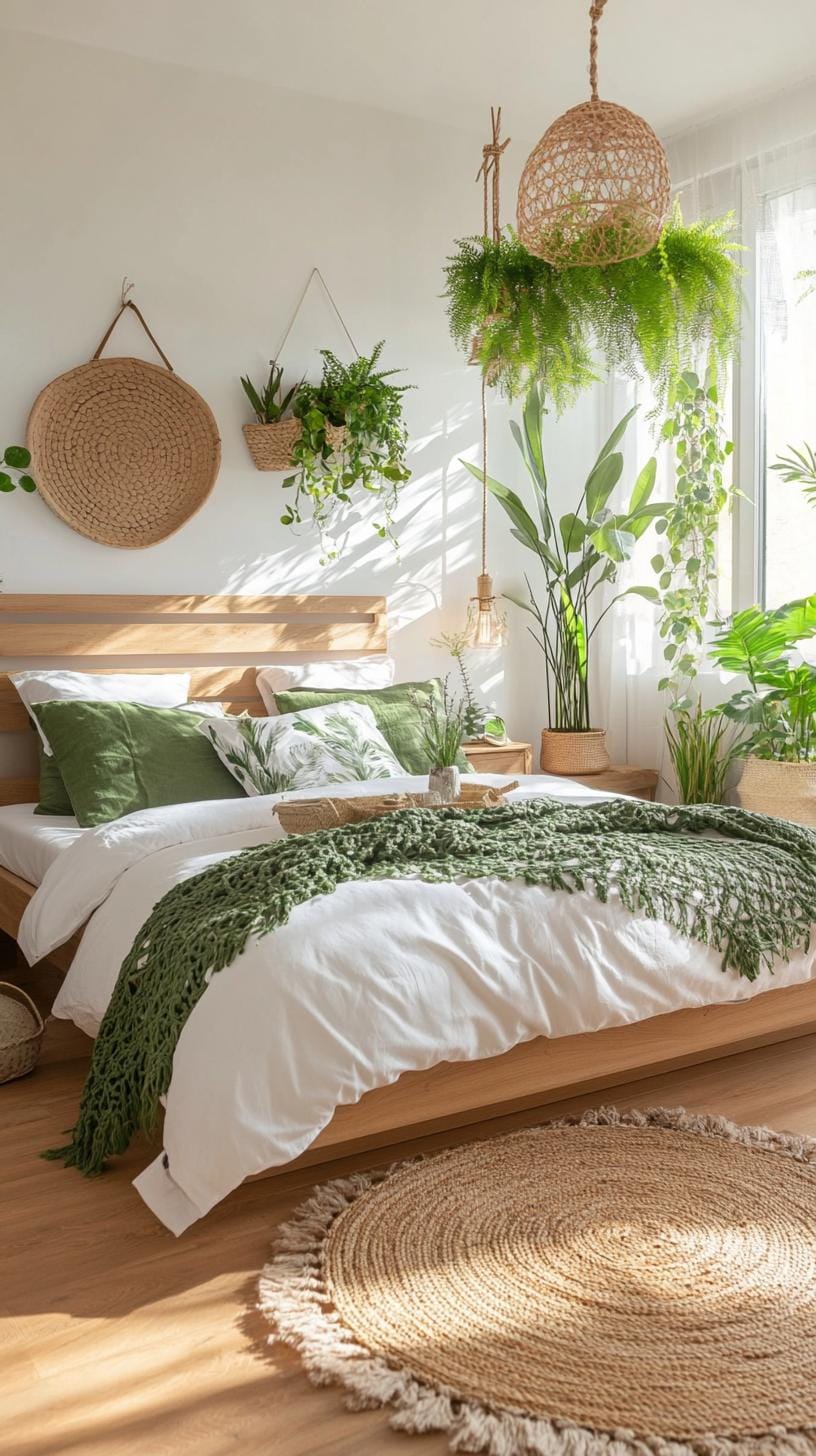 23 Modern Boho bedroom ideas that you can love immediately 56 19. Hanging plants for Boho Jungle Vibe-0