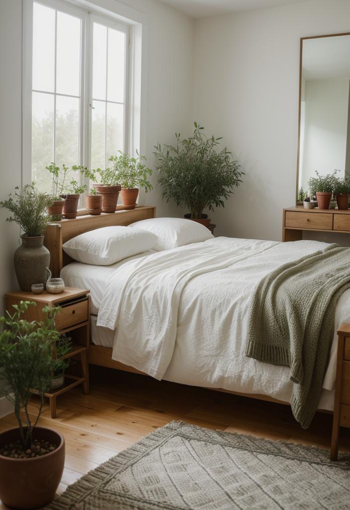 36 Earthy Bedroom Ideas for a Serene Space 48 26. Herbal Bedroom Accents-1