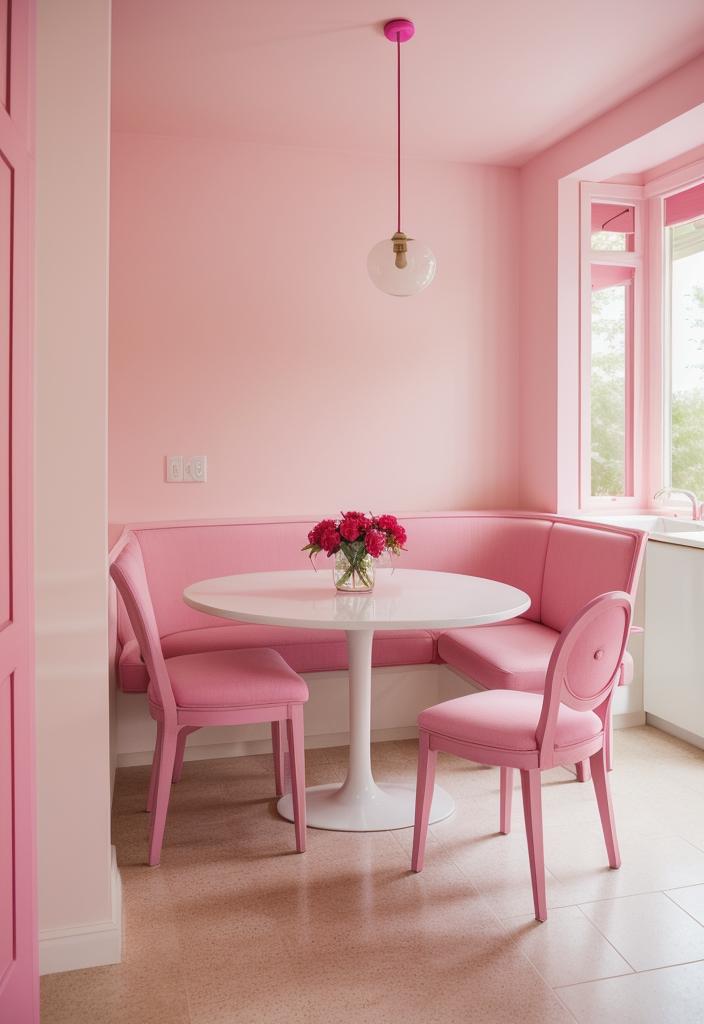 35 Charming Pink Kitchen Ideas: a Feminine Flair in Your Cooking Space 34 29. Hibiscus Pink Accent Chairs-0