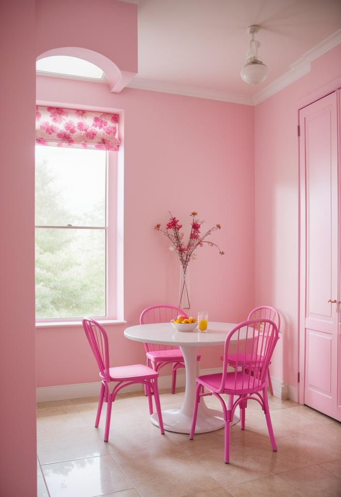 35 Charming Pink Kitchen Ideas: a Feminine Flair in Your Cooking Space 35 29. Hibiscus Pink Accent Chairs-1