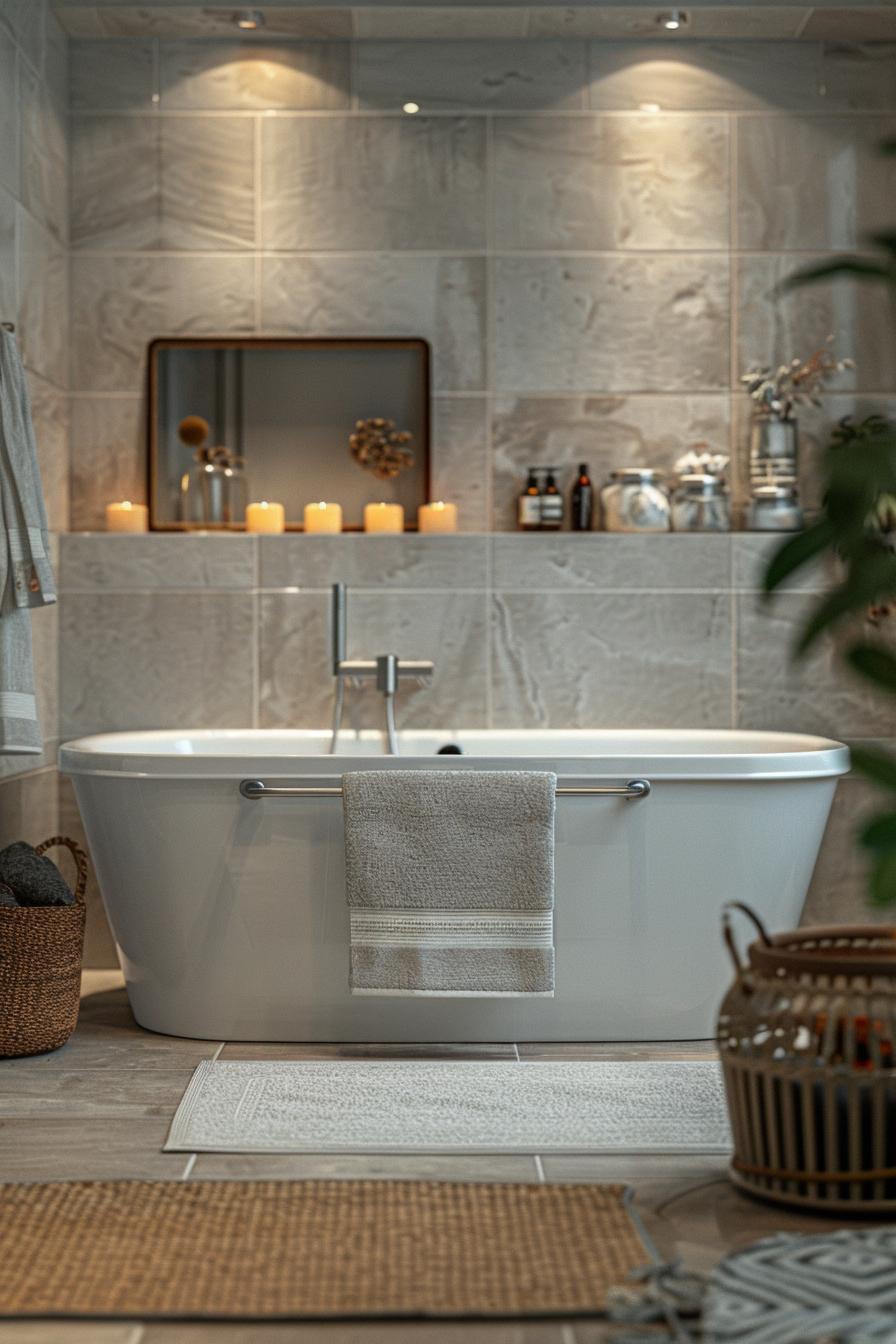 15 genius small bathroom solutions that you have to see! 9 6. Hidden Bath Storage Panel-0