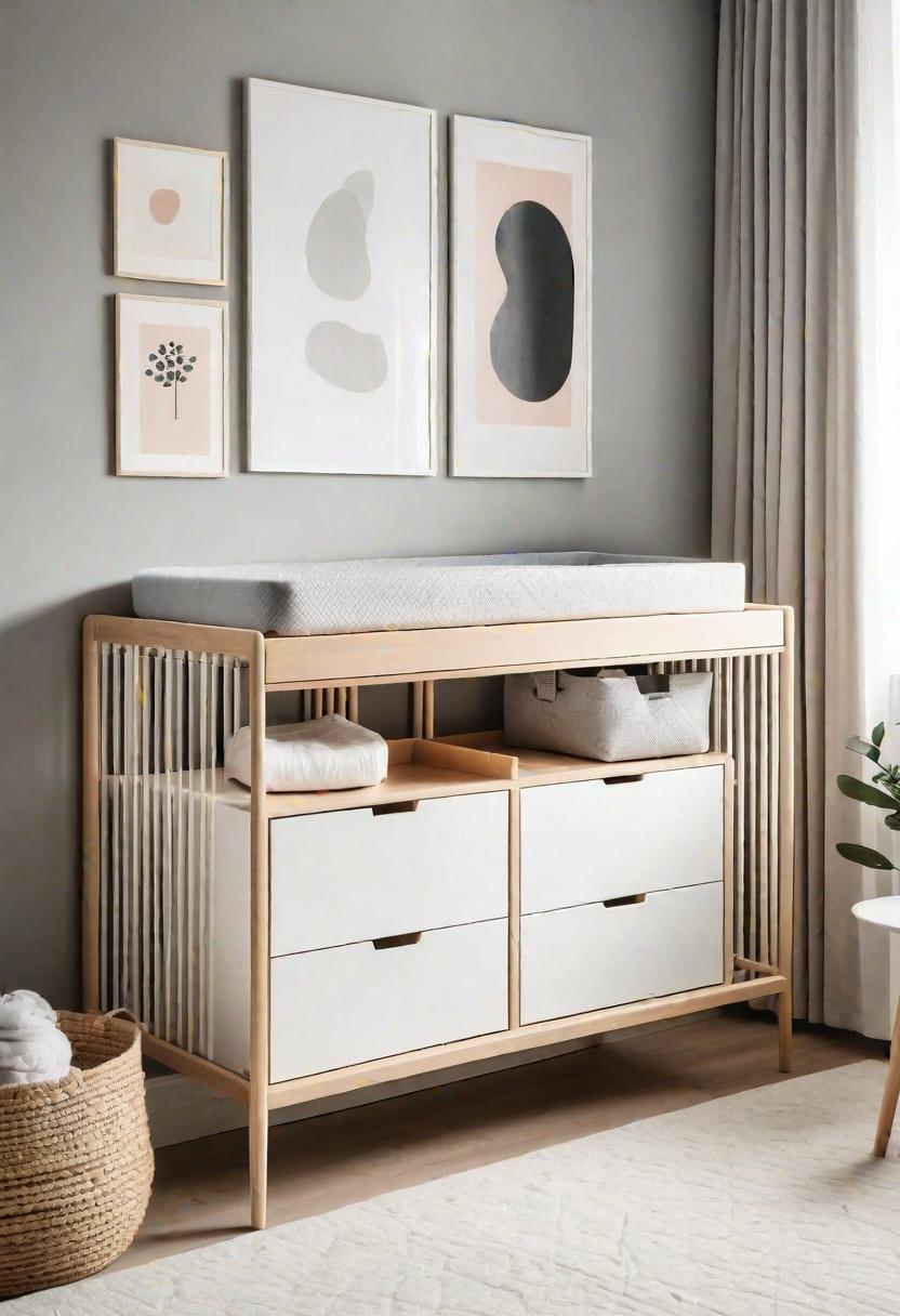 37 Sleek Minimalist Nursery Ideas: Modern, Serene Designs 23 19. Hidden Compartment Changing Table-1