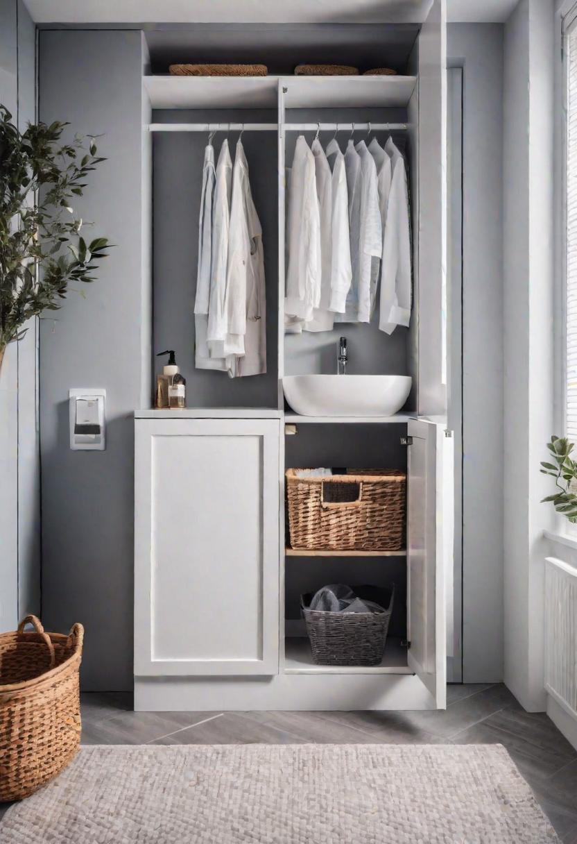 19 Genius Small Bathroom Ideas: Space -saving hacks 36 19. Hidden laundry corner blame 0