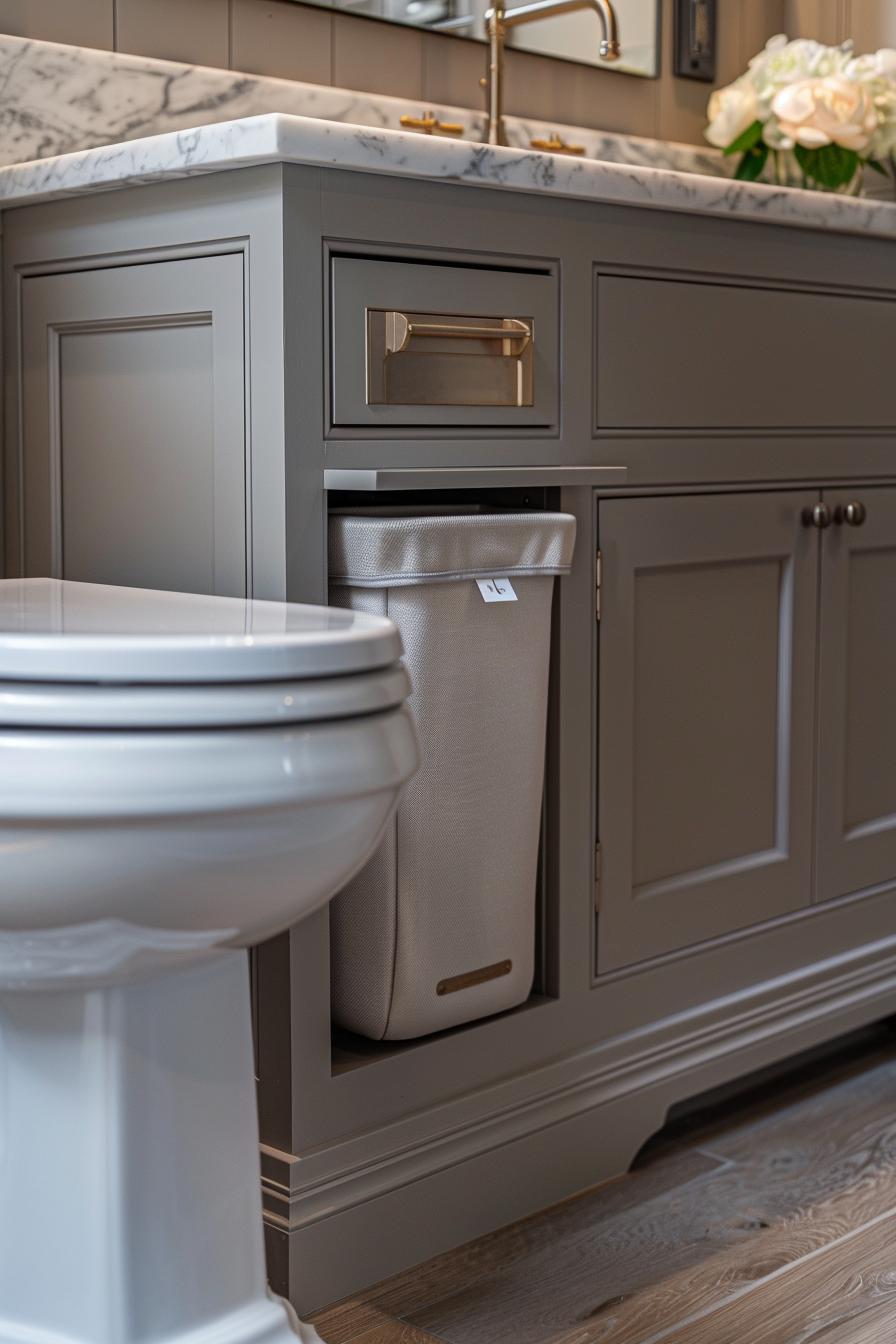 15 genius small bathroom solutions that you have to see! 20 11. Hidden garbage container solution-0