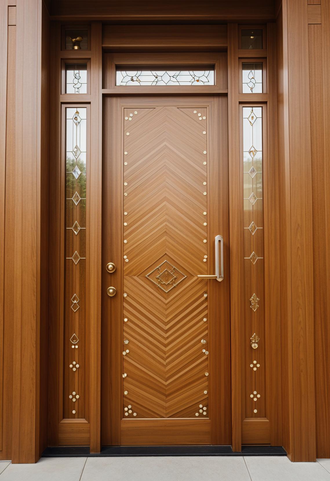29 Stunning Wooden Door Designs for Main Entrances 10 5. Honeycomb Pivot Door Design Ideas-1