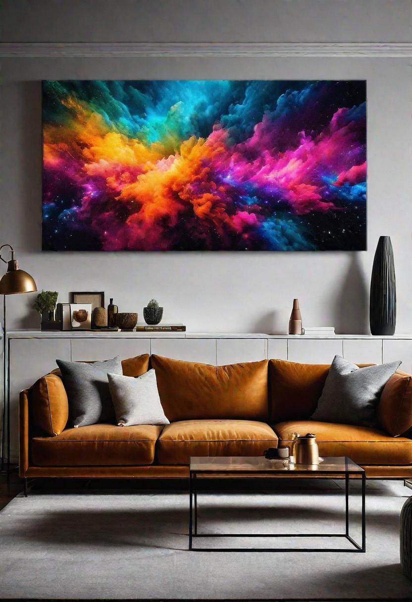 29 Kreativ über den Couch Decor -Ideen, um Ihr Wohnzimmer zu verwandeln 32 29. Beleuchtung über Couch mit LED art-0