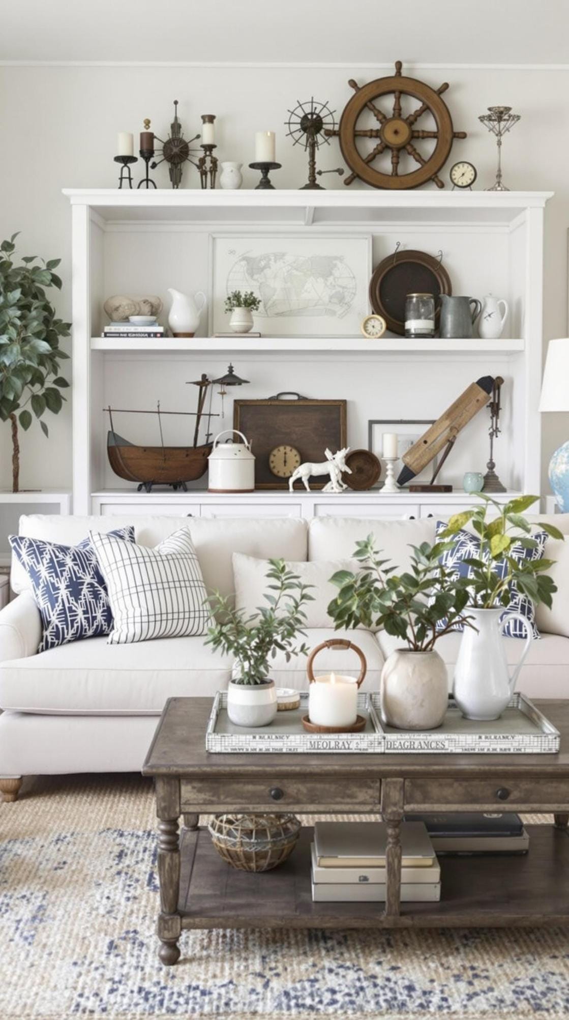 20 unique coastal farmers' living room ideas, the WoW 23 7. Integrate vintage nautical artifacts as a decor to deepen the coastal topic.