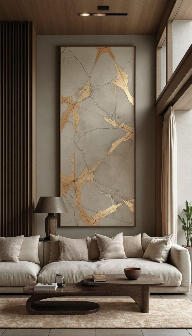 15 new Japandi living room ideas that you will love 35 13. Integration of KintSugi-inspired decorative pieces for a unique touch-0