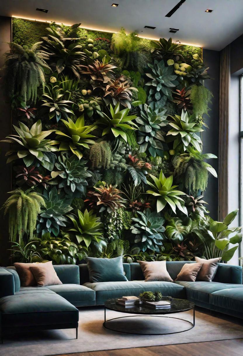 43 Modern Living Room Inspirations: Chic, Spacious, and Vibrant 23 21. Indoor Nature Wall Decor Ideas-0
