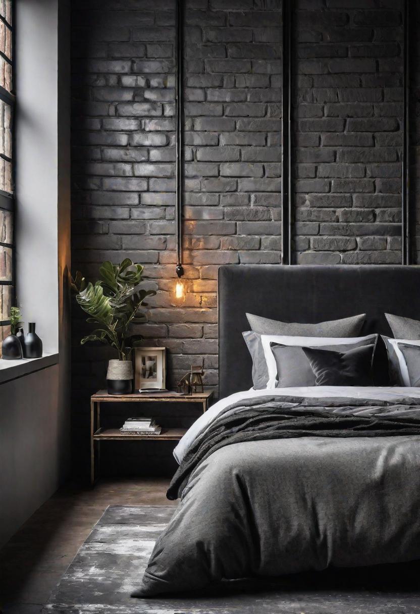 47 Stunning Grey Bedroom Ideas for An Elegant Bedroom Design 6 4. Industrial Grey Bedroom Inspiration-0
