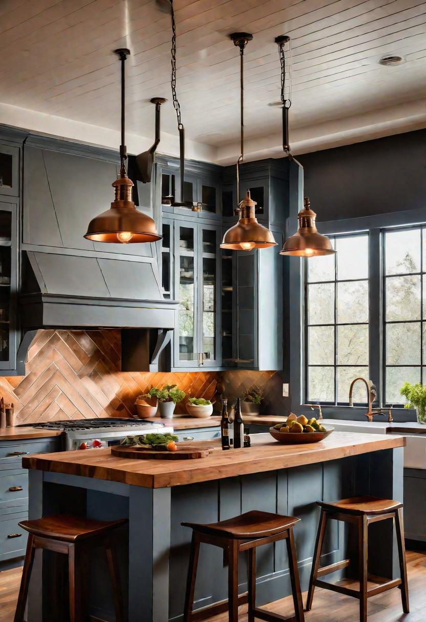 33 Modern Farmhouse Kitchen Ideas: Blending Rustic Charm with Contemporary Design 6 4. Industrial Pendant Lighting Ideas-0