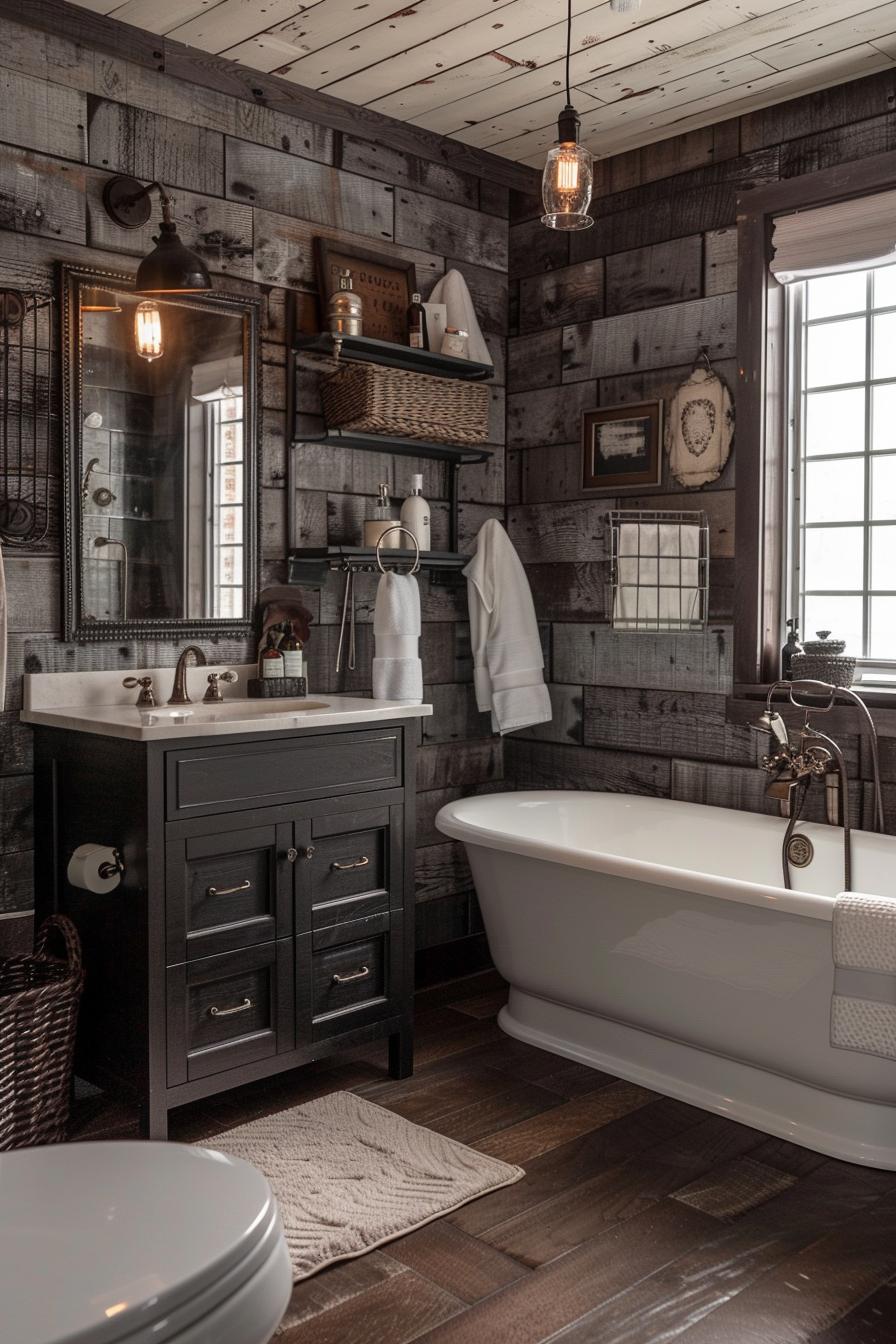 15 beautiful Shiplap bathroom styles to impress your guests 13 6. Industrial Shiplap Bathroom Inspiration-0