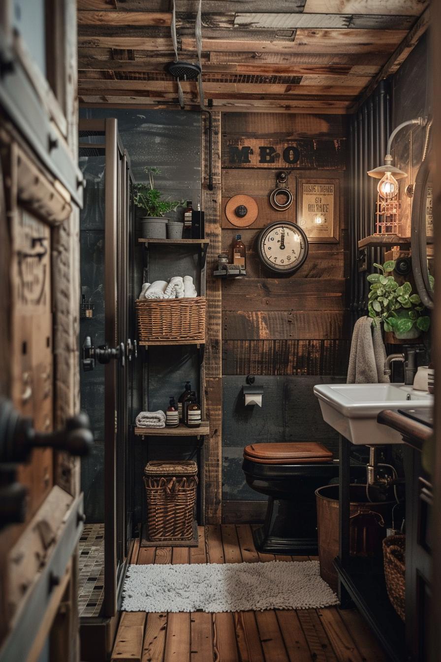15 beautiful Shiplap bathroom styles to impress your guests 14 6. Industrial Shiplap Bathroom Inspiration-1