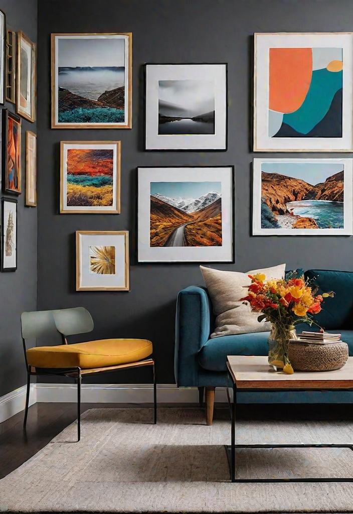 40 Breathtaking accent walls in living room Ideas 29 26. Interchangeable magnetic gallery wall-0