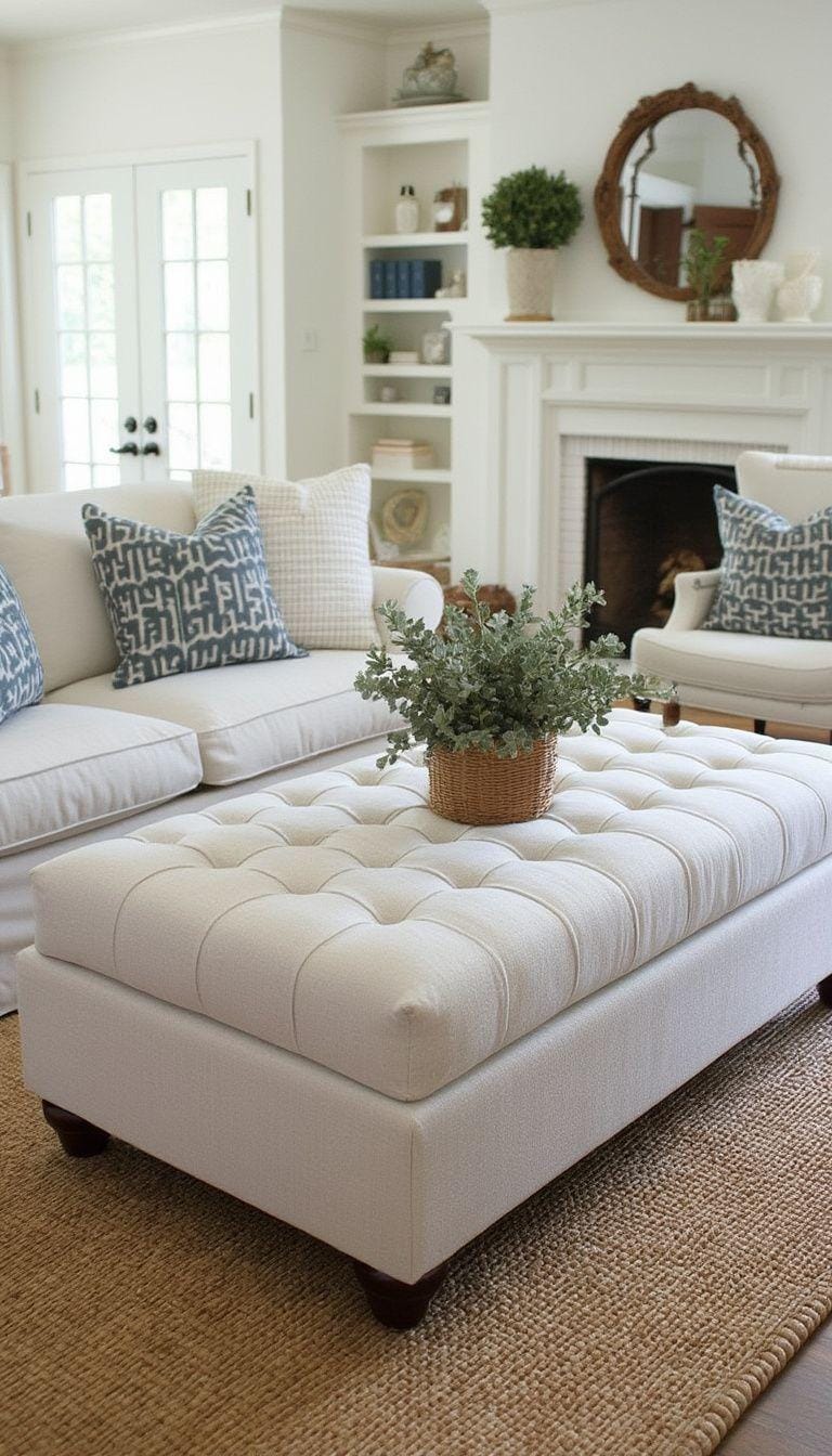 20 unique coastal farmhouse living room ideas, the woW 57 19. Introduction of a large, tufted linen option as a table and session option-0