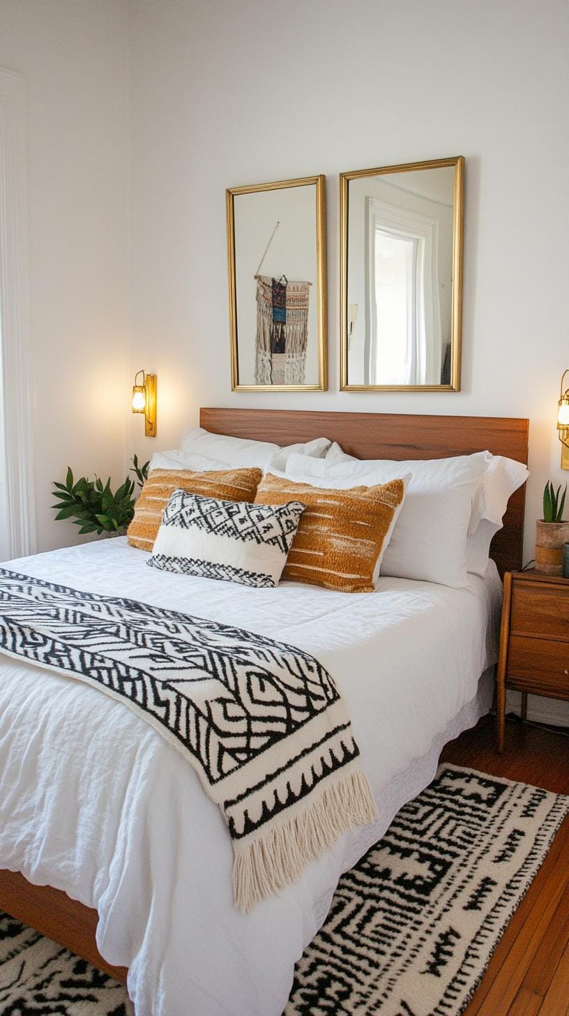 21 Breathtaking Western Boho Bedroom Ideas to inspire you 41 12. Introduction of brass accents through with vintage-inspired mirrors and lights to give a touch of glam-0