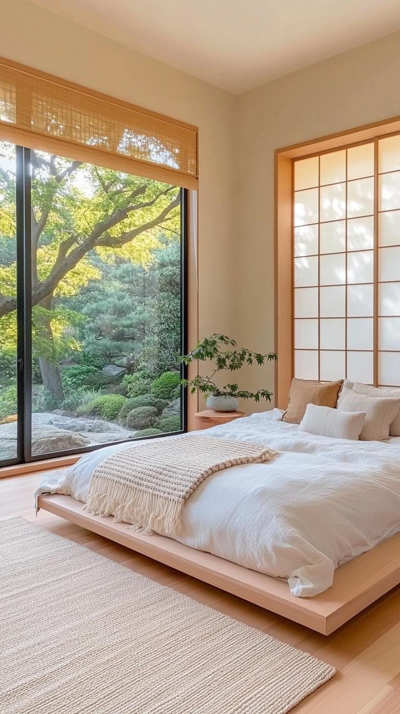 20 new minimalist bedroom ideas to inspire your 2025 refreshment 20 5. Japanese inspired calm: Use Tatami mats and shell screens for a harmonious room-2