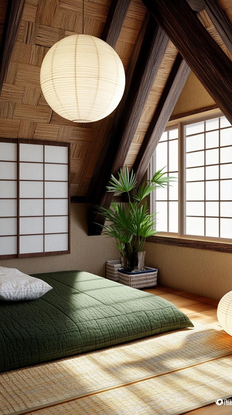 20 super cozy small roof tree bedroom ideas to explore today 10 10 10 3. Japanese Zen space with Tatami mats and earthy color palette-1