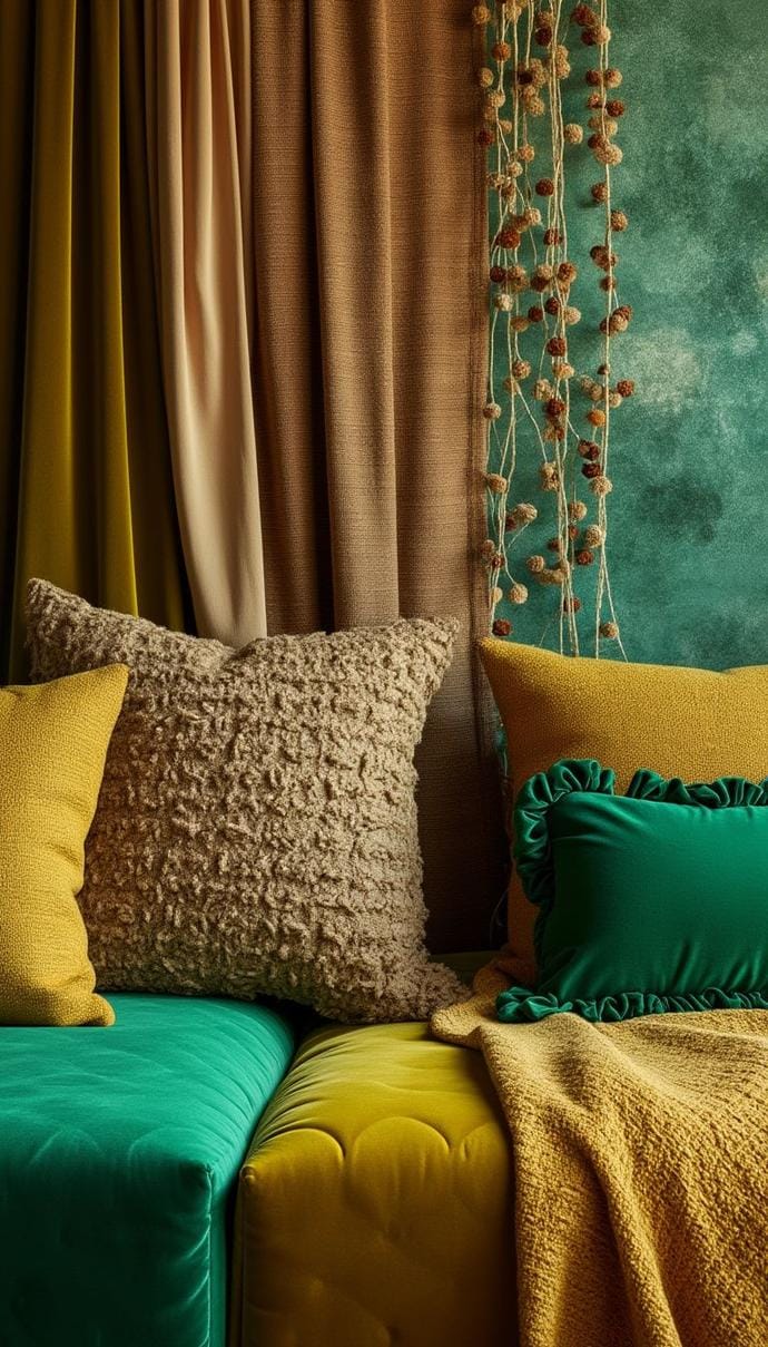 21 colorful boho bedroom ideas for a bizarre hippie mood 26 9. Textures next to each other: Use earthy brown, mixed with neon green over soft velvet and rough loads-0