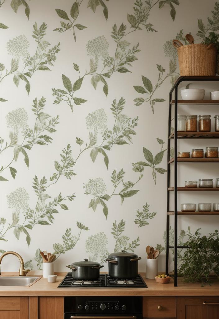 43 Inspiring Kitchen Decor Ideas: Stylish and Functional Accents 48 32. Kitchen Wallpaper Inspiration Ideas-1