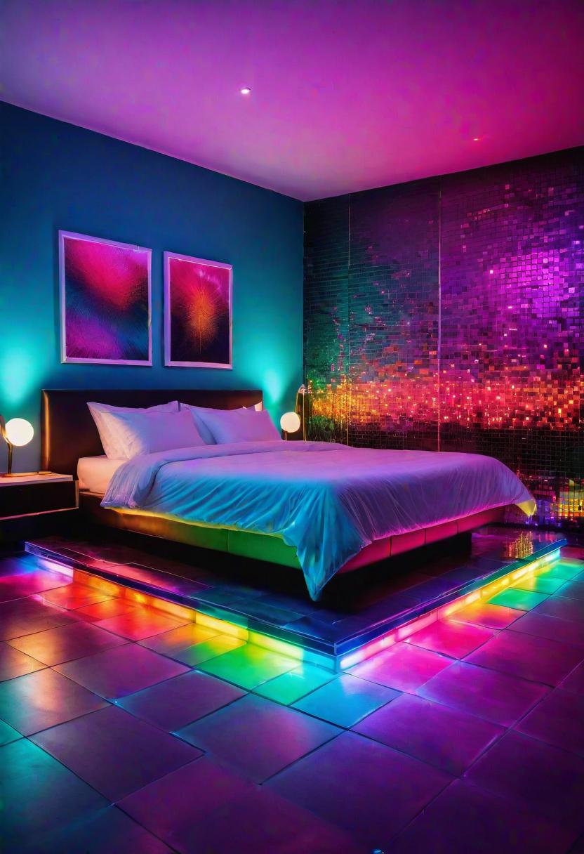 Glow Up Your Bedroom: 33 Chic and Cozy LED Aesthetic Ideas 30 27. LED Dance Floor Installation-0