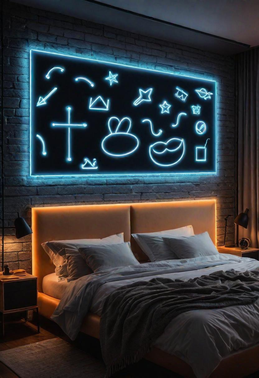 Glow Up Your Bedroom: 33 Chic and Cozy LED Aesthetic Ideas 29 26. LED Message Board Design-0