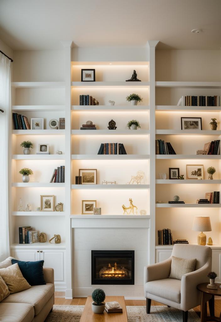 21 Elegant built -in shelves for the living room 9 7. LED-Lit-integrated shelves Guide-0