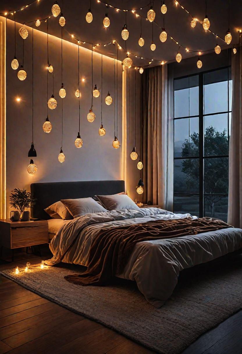Glow Up Your Bedroom: 33 Chic and Cozy LED Aesthetic Ideas 35 32. Lantern-lit Pathway to Bed-0