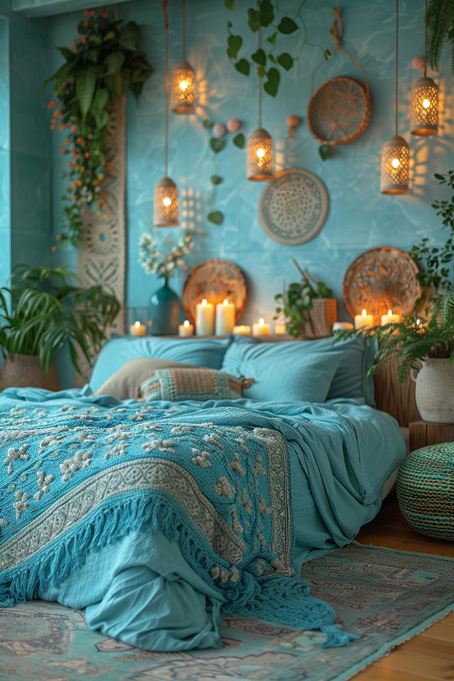 23 Trendy Boho Coastal Bedroom Ideas that you will love 39 13. Lanterns: Boho bedroom glow-2