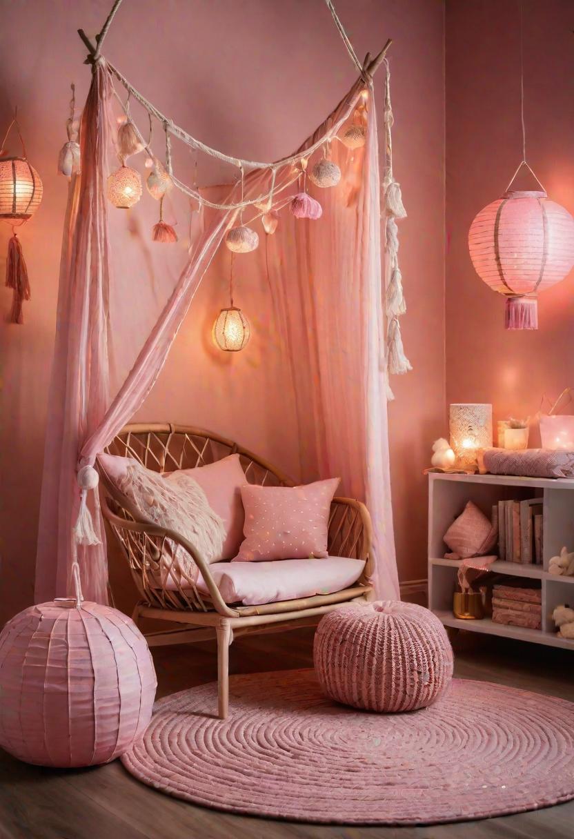 19 Dreamy Pink Boho Kindergarten Ideas: A mixture of warmth, moody and chic Bohemian Style 23 16. Lanterns and fairy lights 0