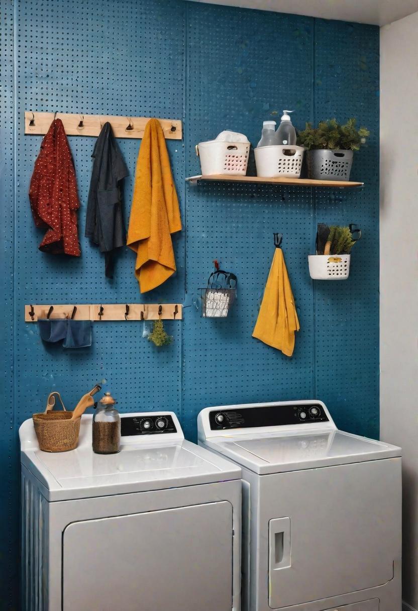 19 place saving small laundry room ideas: functional and stylish 22 16. Laundry kitchen Pegboard Organizer-0