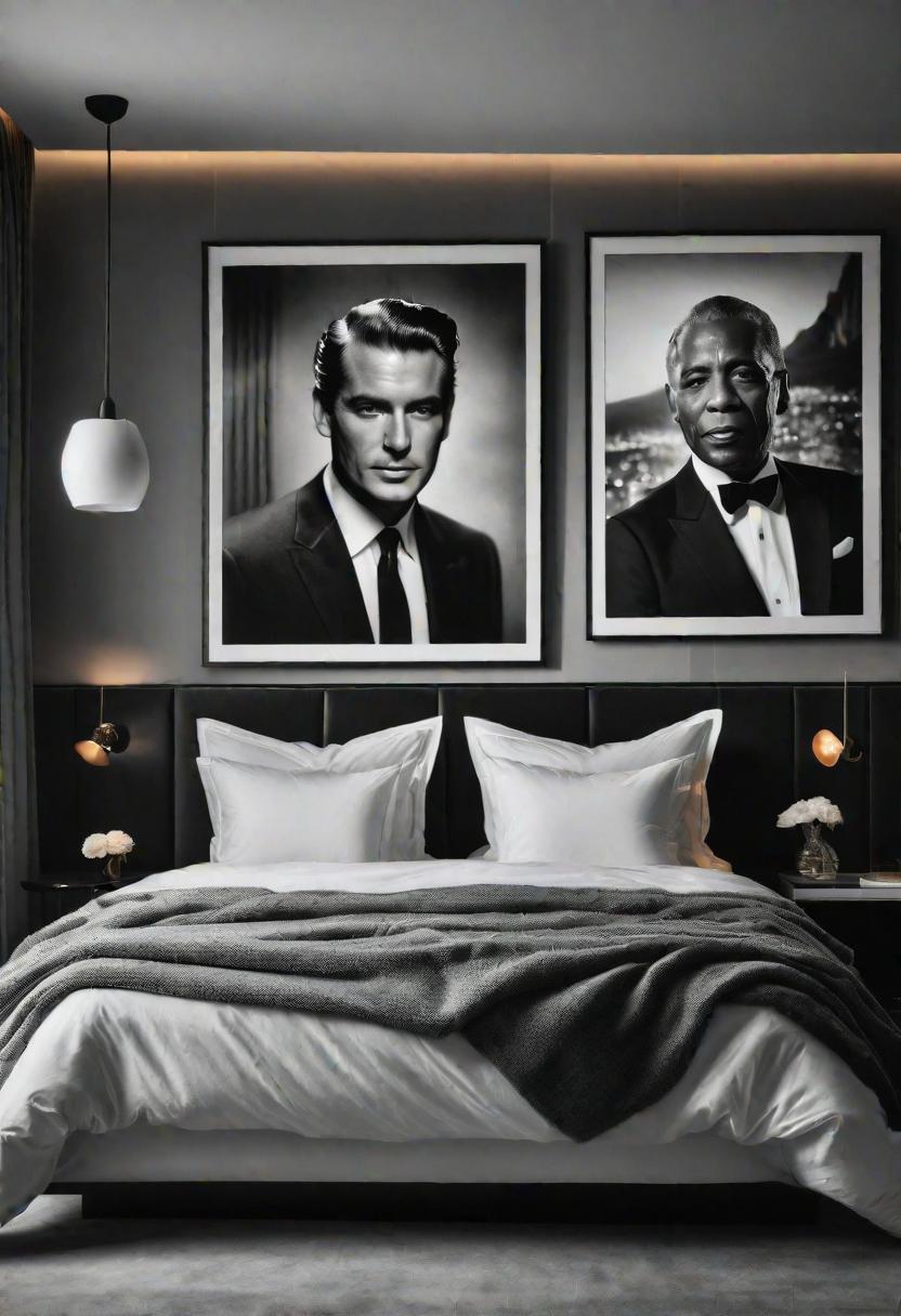 45 Black and White Bedroom Ideas for Timeless Elegance 5 3. Legendary B&W Framed Photography-0