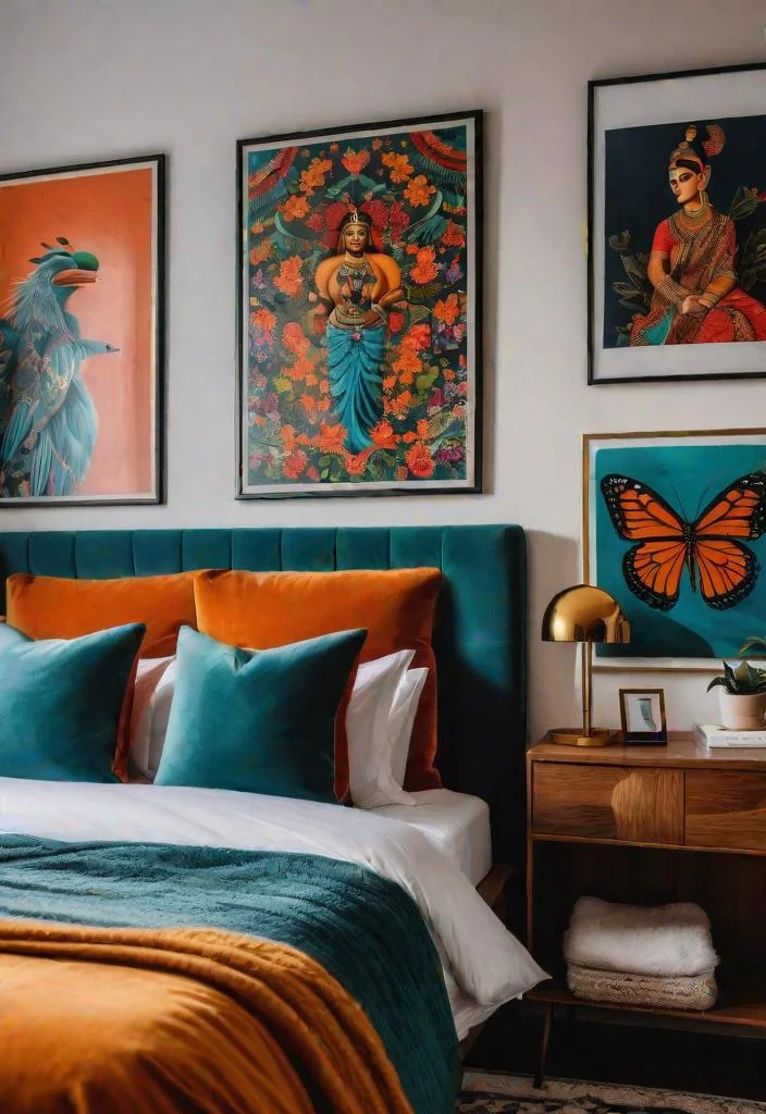 30 gemütliche und inspirierende Gästeschlafzimmer Ideen 9 7. lokale Kunst im Gästezimmer-0